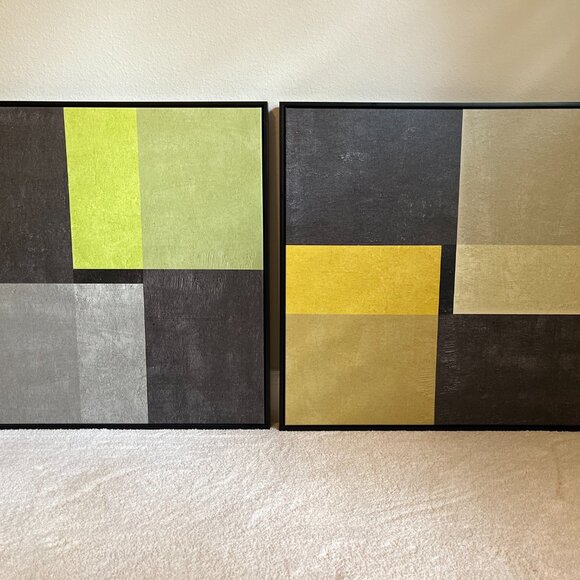 Crate & Barrel Geometric Giclee Print on Canvas Set - Picture 10 of 10